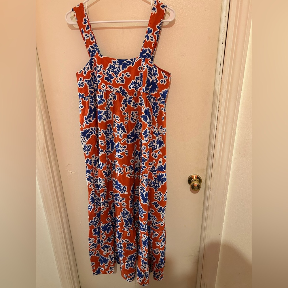 Hunter Bell Red White and Blue Floral Sleeveless Maxi Dress - medium - Picture 4 of 7